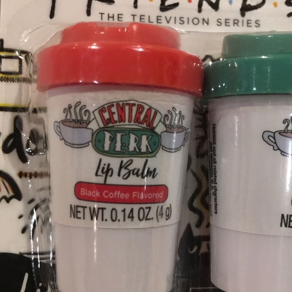 Friends Central Perk Black Coffee & Vanilla Latte Scented Lip Balm Duo 2 NWT - Picture 2 of 10